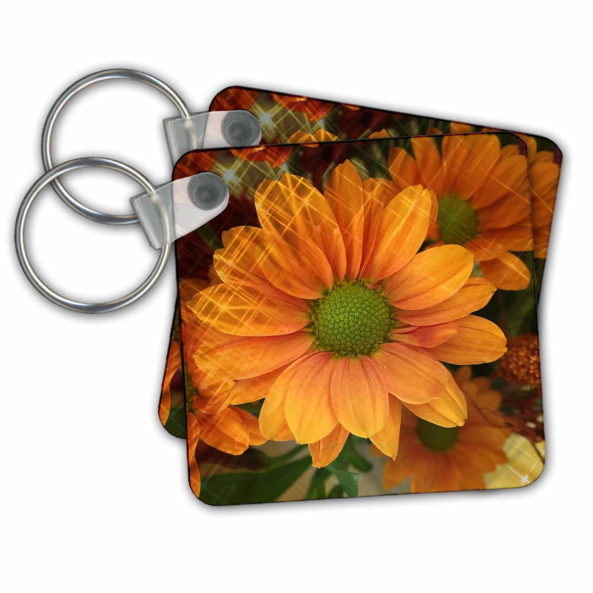 Key Chain - Orange daisy design Nature