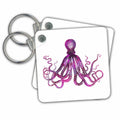Key Chain - Pink octopus on white Animals Illustration