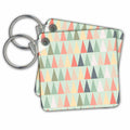 Key Chain - Contemporary Simple Lines Christmas Trees Pattern Christmas