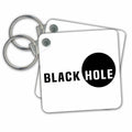 Key Chain - Black Hole design. What gets inside is lost forever. White background Alexis Design - Conceptual