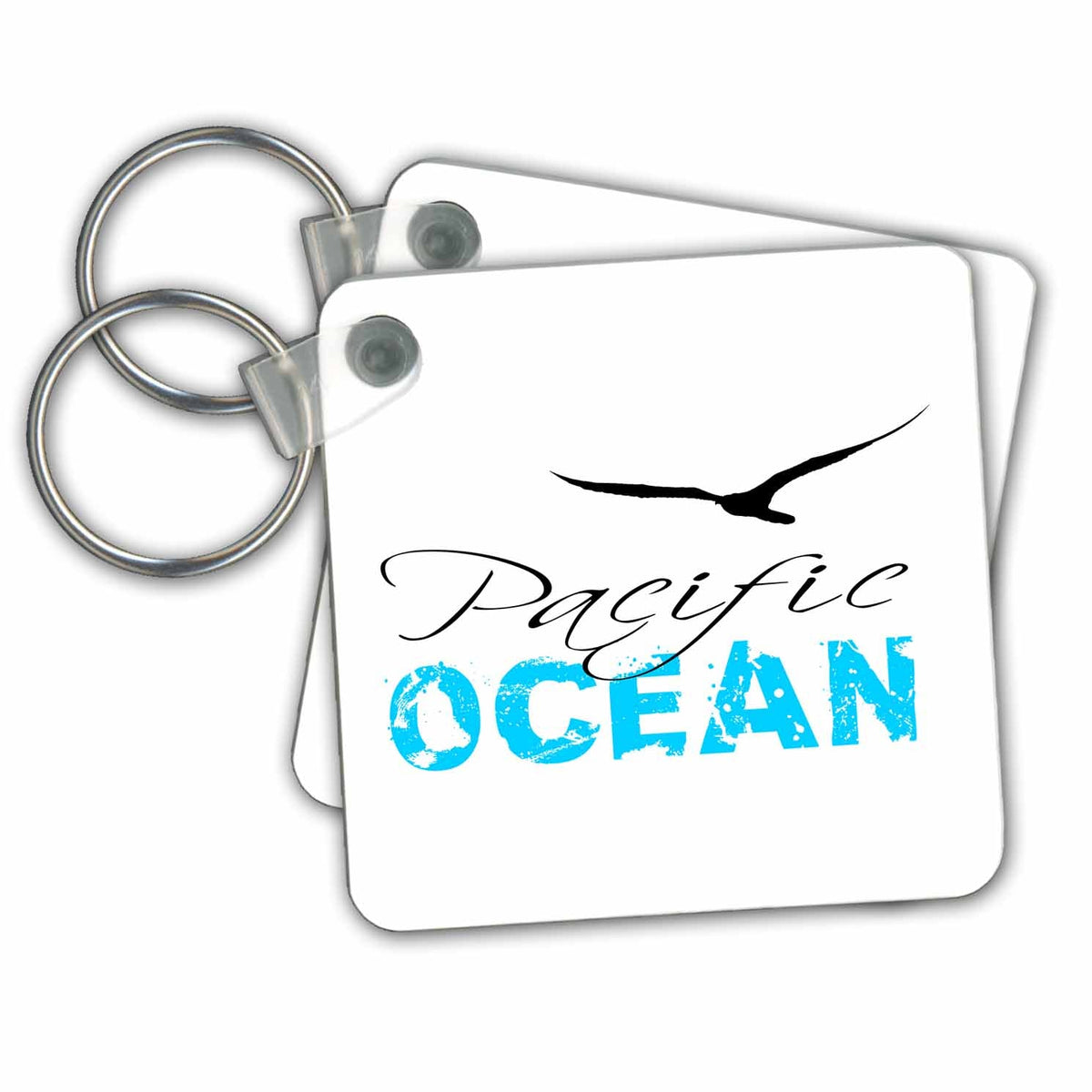 Key Chain - Four oceans. Pacific ocean, white background Alexis Design - Four Oceans