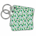Key Chain - Watercolor Green, Pink, and Purple Floral Cactus Pattern Pattern