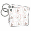 Key Chain - Cute Floral Bunny Pattern Pattern