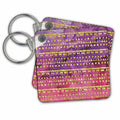 Key Chain - Watercolor Purple, Pink, and Gold Aztec Stripes Pattern Pattern