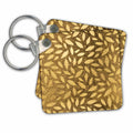 Key Chain - Digital Gold On Gold Scattered Leaves Pattern Pattern