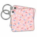 Key Chain - Blue, Red, White, and Yellow Candy Sprinkles Pattern Pattern