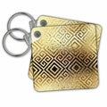Key Chain - Ultra Glam Digital Gold Greek Key Pattern Pattern