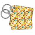 Key Chain - Eggs, Bacon, Toast, Coffee, Jam Morning Breakfast Pattern Pattern