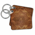 Key Chain - Oriental Ornament Pattern Brown Watercolor Allover Pattern