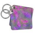 Key Chain - Watercolor Feather Pattern In Purple And Grey Allover Pattern