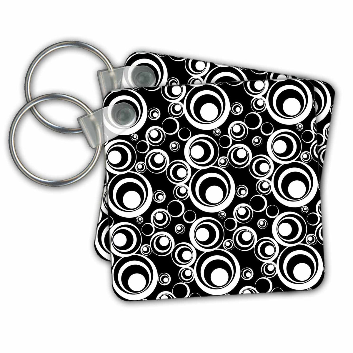 Key Chain - Pattern Of Black And White Circles Allover Pattern