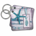 Key Chain - Starfish Maritime Collage Painting Art Illustration
