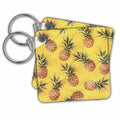 Key Chain - Watercolor Pineapple Pattern Illustration Allover Pattern