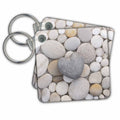 Key Chain - Stone Heart On Pebble Background Still Life Photography