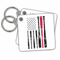 Key Chain - American Flag Baseball Bats USA Patriot Illustrations
