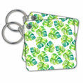 Key Chain - Aloha Monstera Foliage Leaves Jungle Tropical Hawaii Pattern Pattern