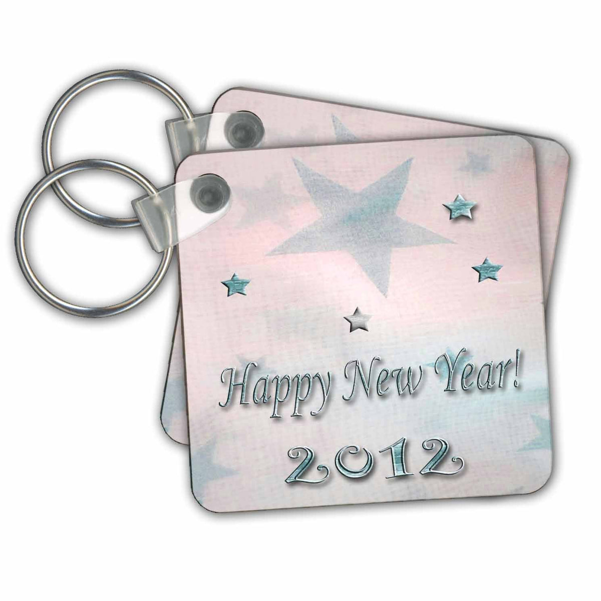 Key Chain - Stars New Year 2012 Pink New Years