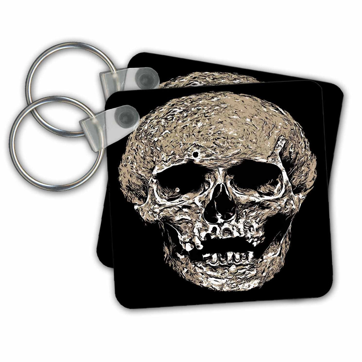 Key Chain - Full Skull With Rotting Flesh Vector Vector - Skull