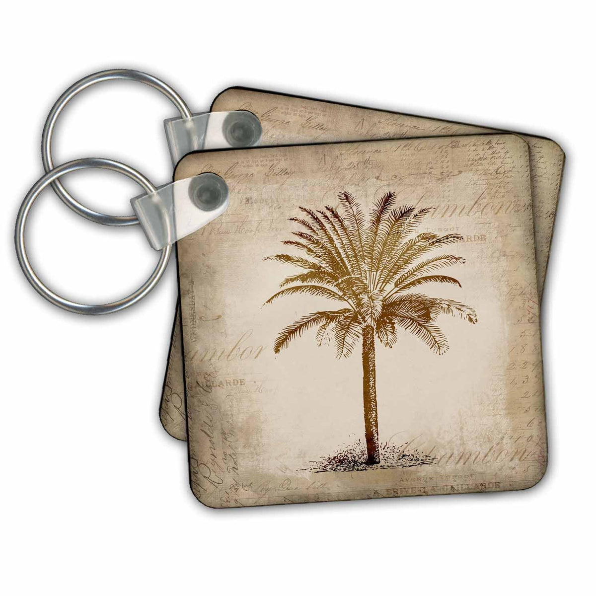 Key Chain - Vintage Palm Tree Illustration With Typography Art Illustration