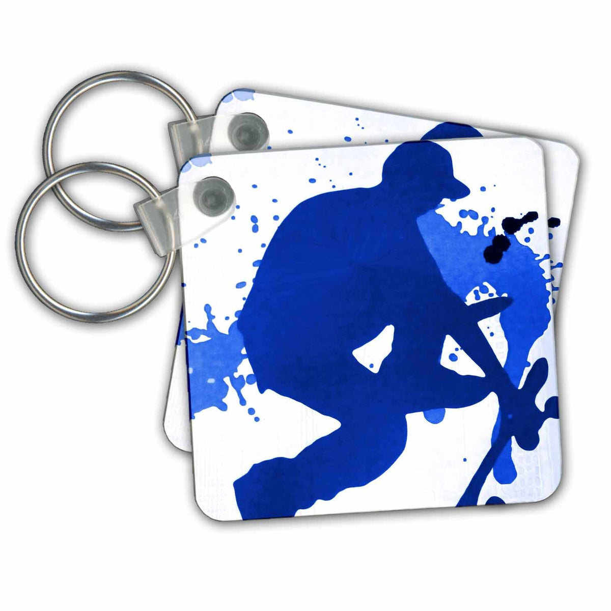 Key Chain - Skate Boarder Blue Childrens Art