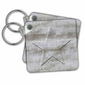 Key Chain - Embossed Star In Solid Concrete Art Illustration