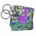 Key Chain - Colorful Abstract Painted Heart Illustration Love