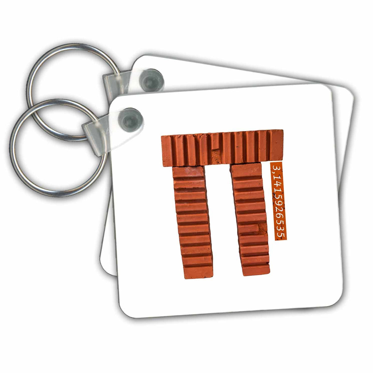 Key Chain - Pi mathematical symbol made of three building bricks Alexis Design - Funny