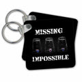 Key Chain - Three glasses with dices. Shell game. Missing Impossible Alexis Design - Funny