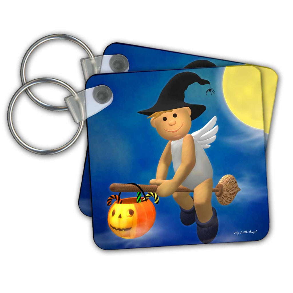 3dRose Key Chains Halloween Angel (kc-30570-1)