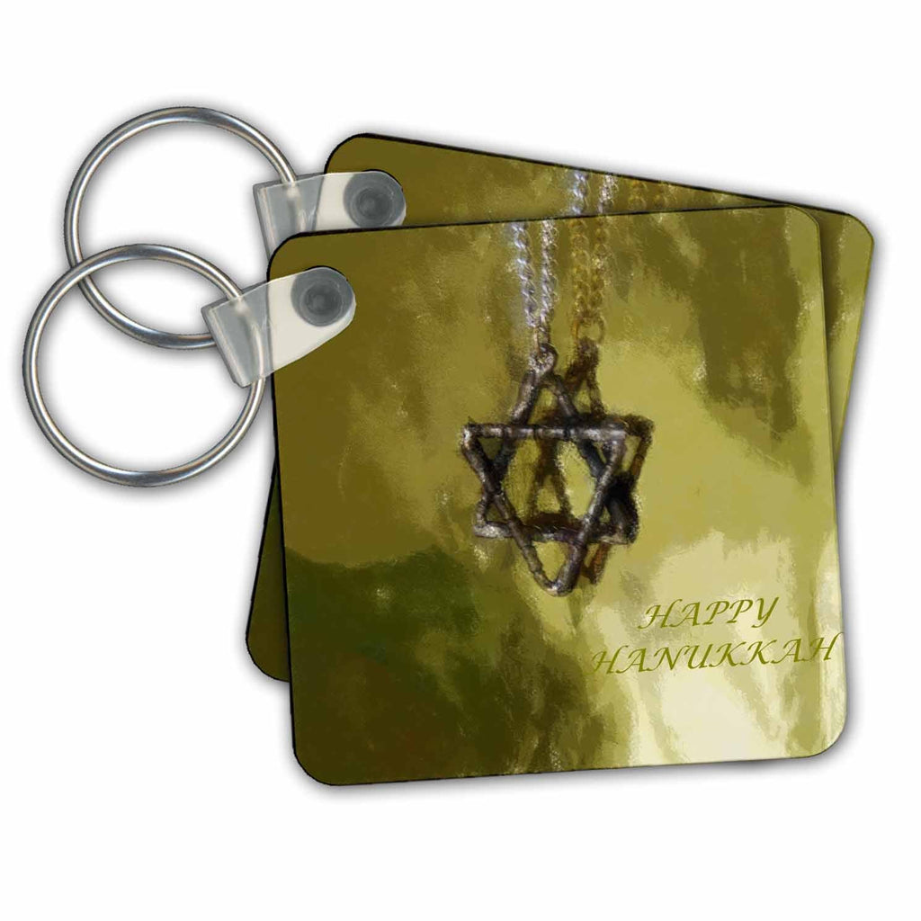 3dRose Key Chains Contemporary Hanukkah (kc-33248-1)