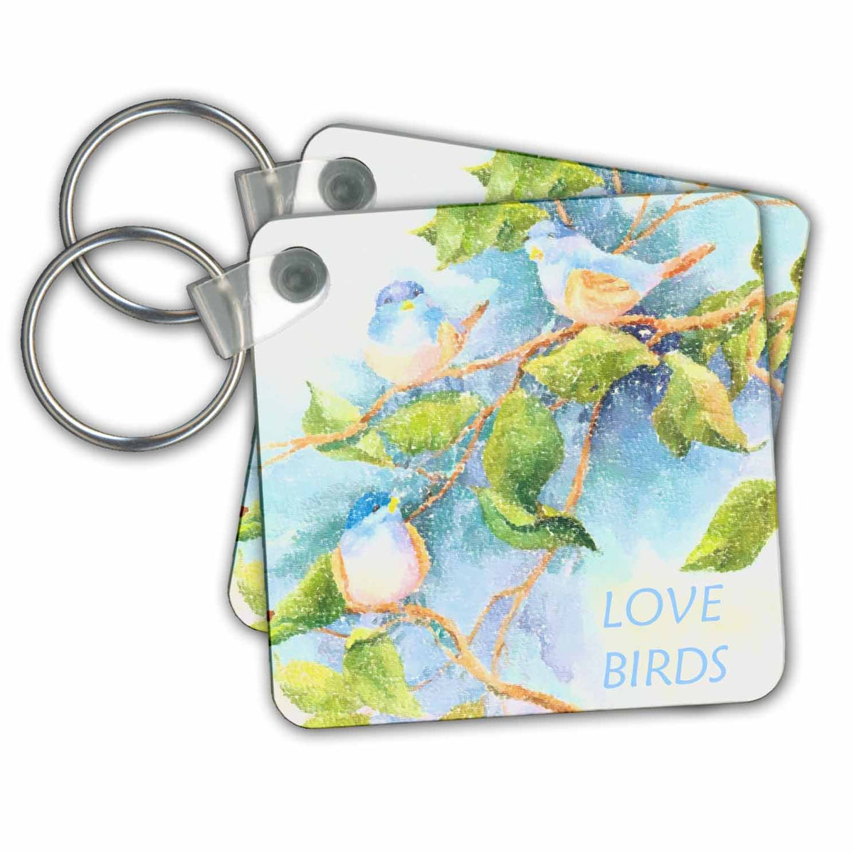 3dRose Key Chains Love Birds (kc-33283-1)