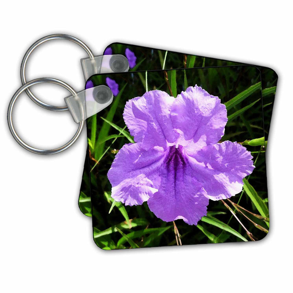 3dRose Key Chains Painted Purple Flower (kc-33319-1)