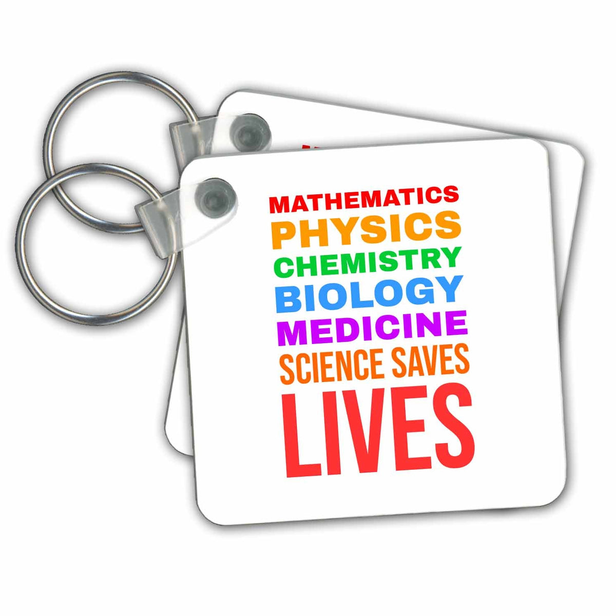3dRose Key Chains Mathematics, Physics, etc.. Science Saves Lives. Virus awareness gift (kc-334565-1)