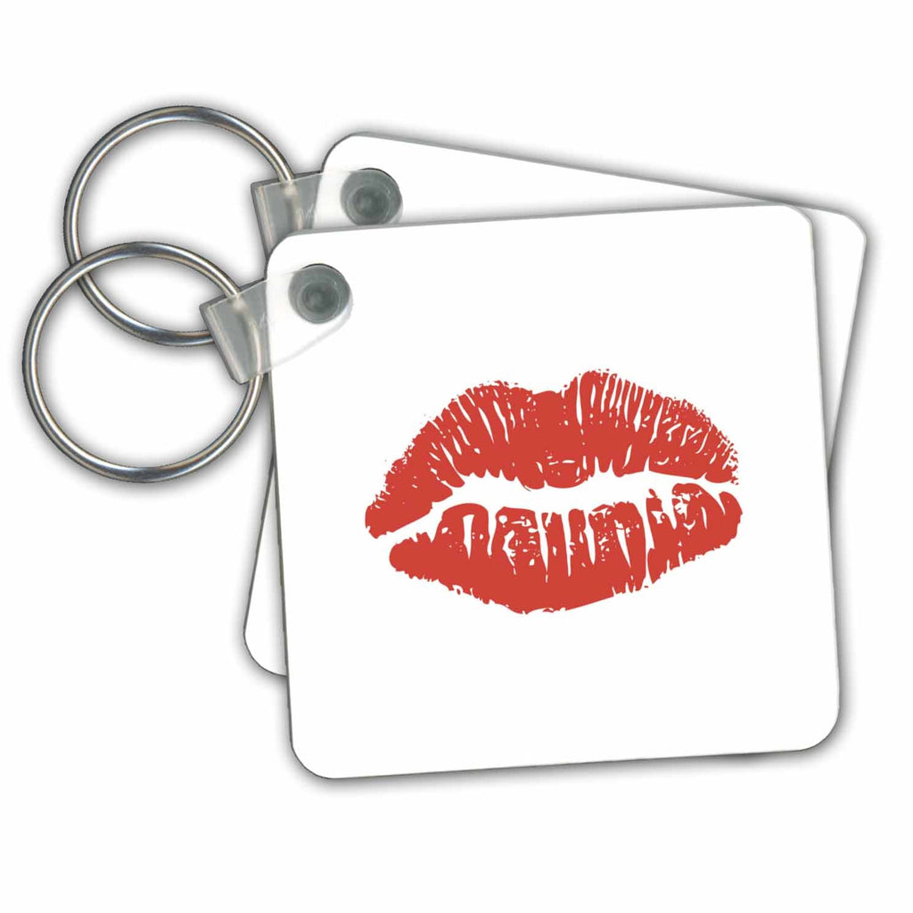 3dRose Key Chains Kissing Lips, White Background (kc-334754-1)