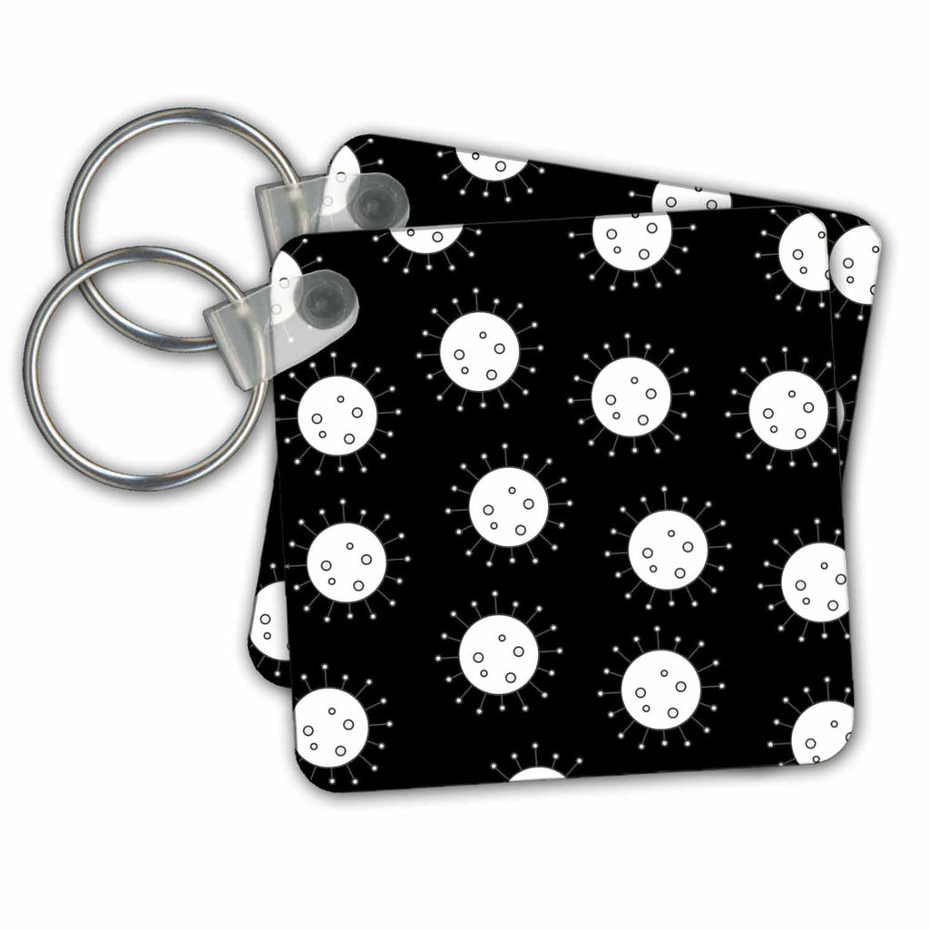 3dRose Key Chains Virus Graphic, Black Background (kc-334762-1)