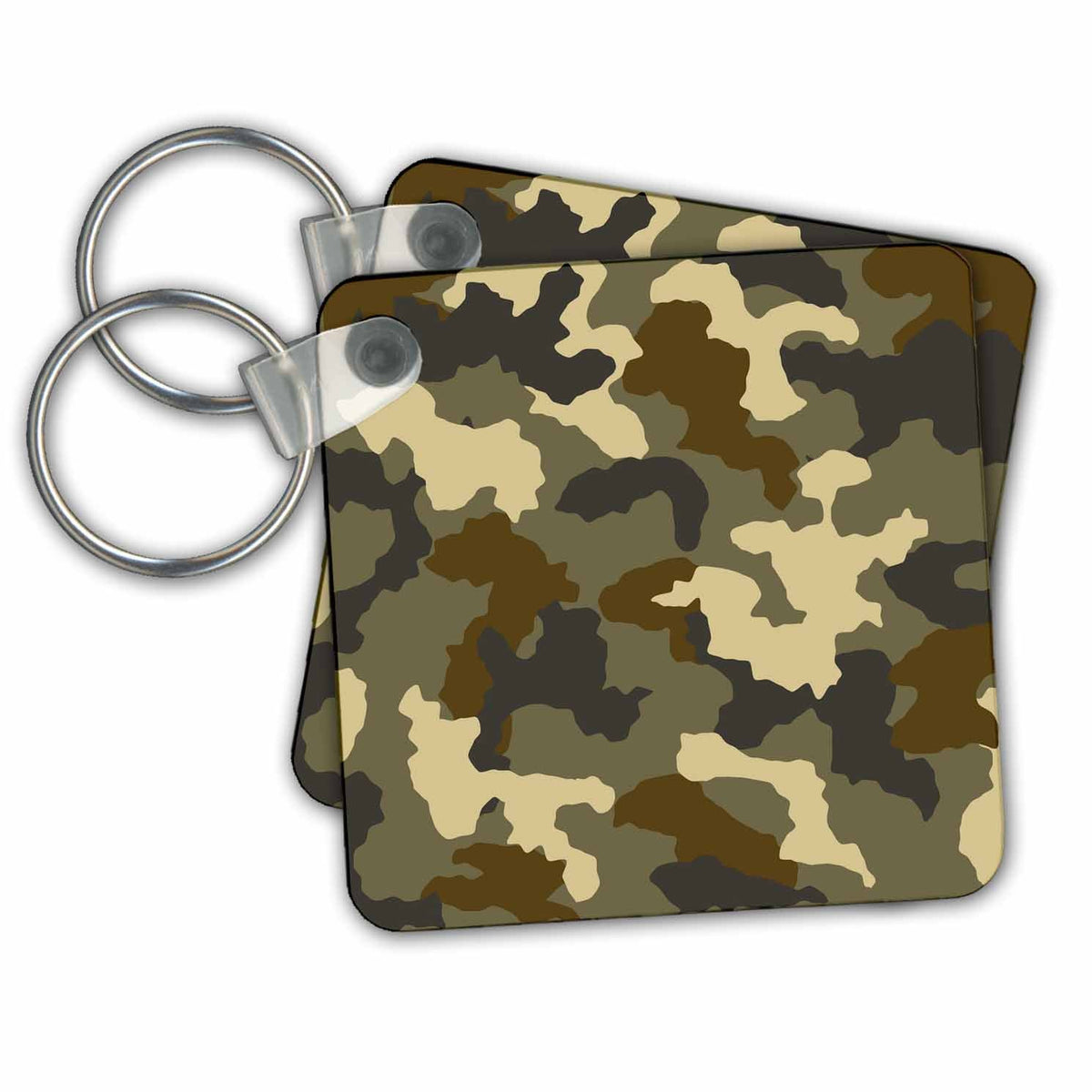 3dRose Key Chains Camo design. Beige, brown, grey. (kc-337641-1)
