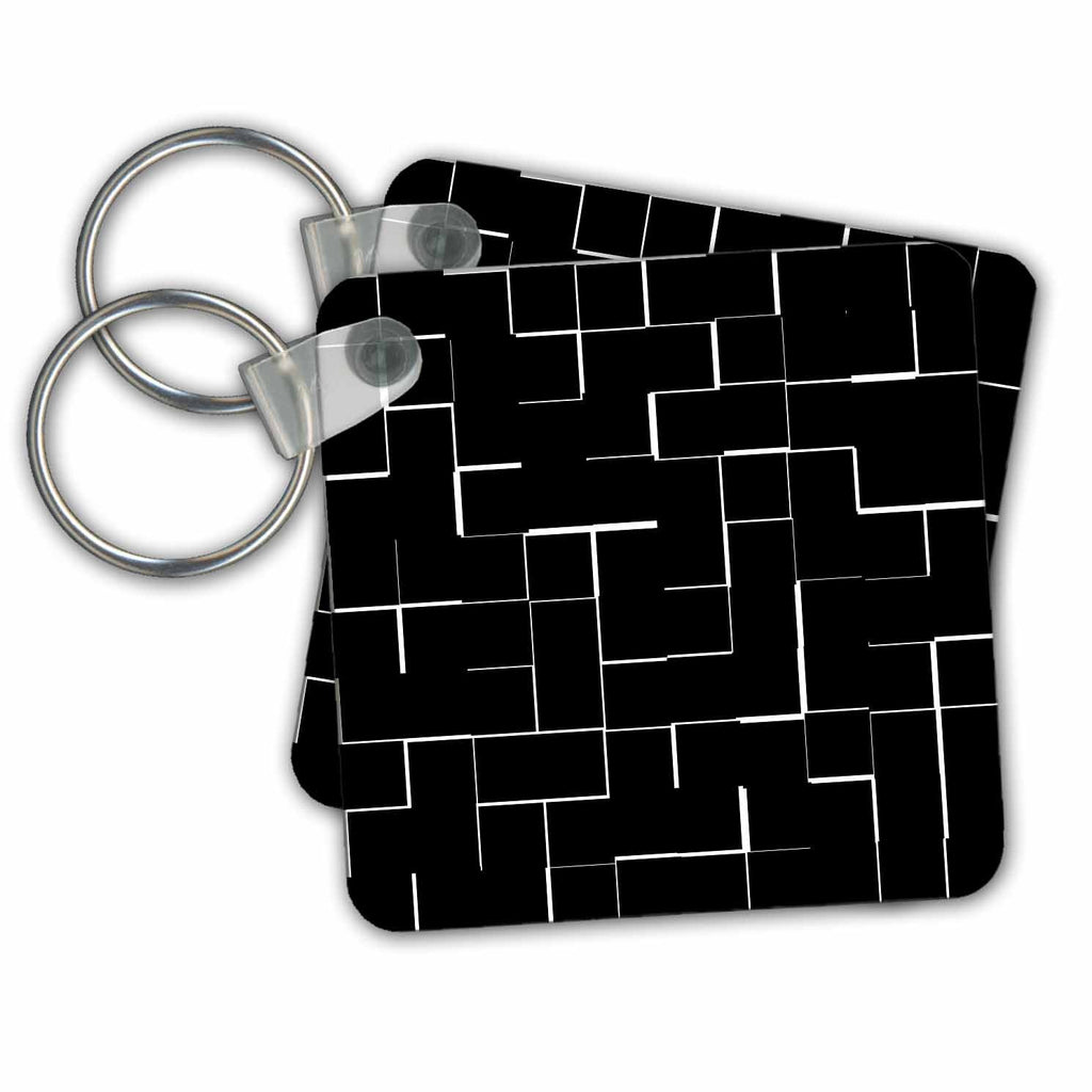 3dRose Key Chains Cool design. Black and white. (kc-337662-1)