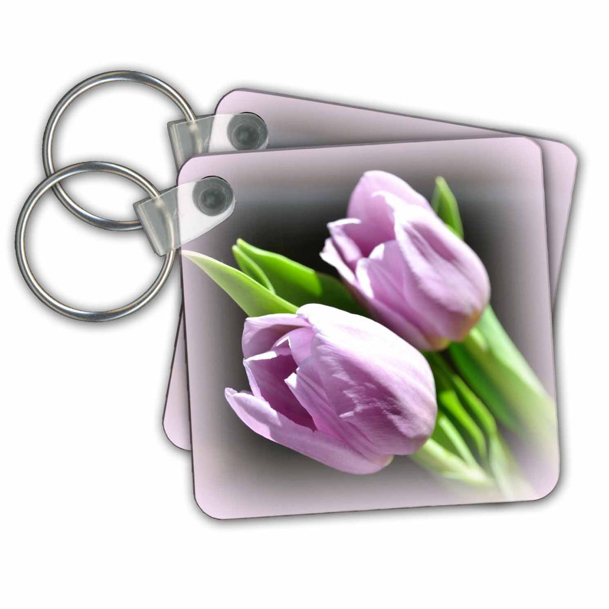 3dRose Key Chains Pretty Pink Tulips- Flowers- Easter- Photography (kc-33779-1)
