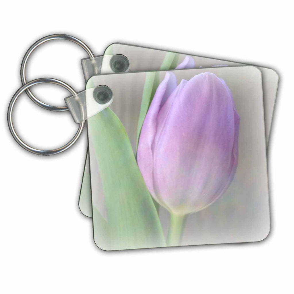 3dRose Key Chains Pretty Lavender Tulip- Flowers- Photography- Easter (kc-33785-1)