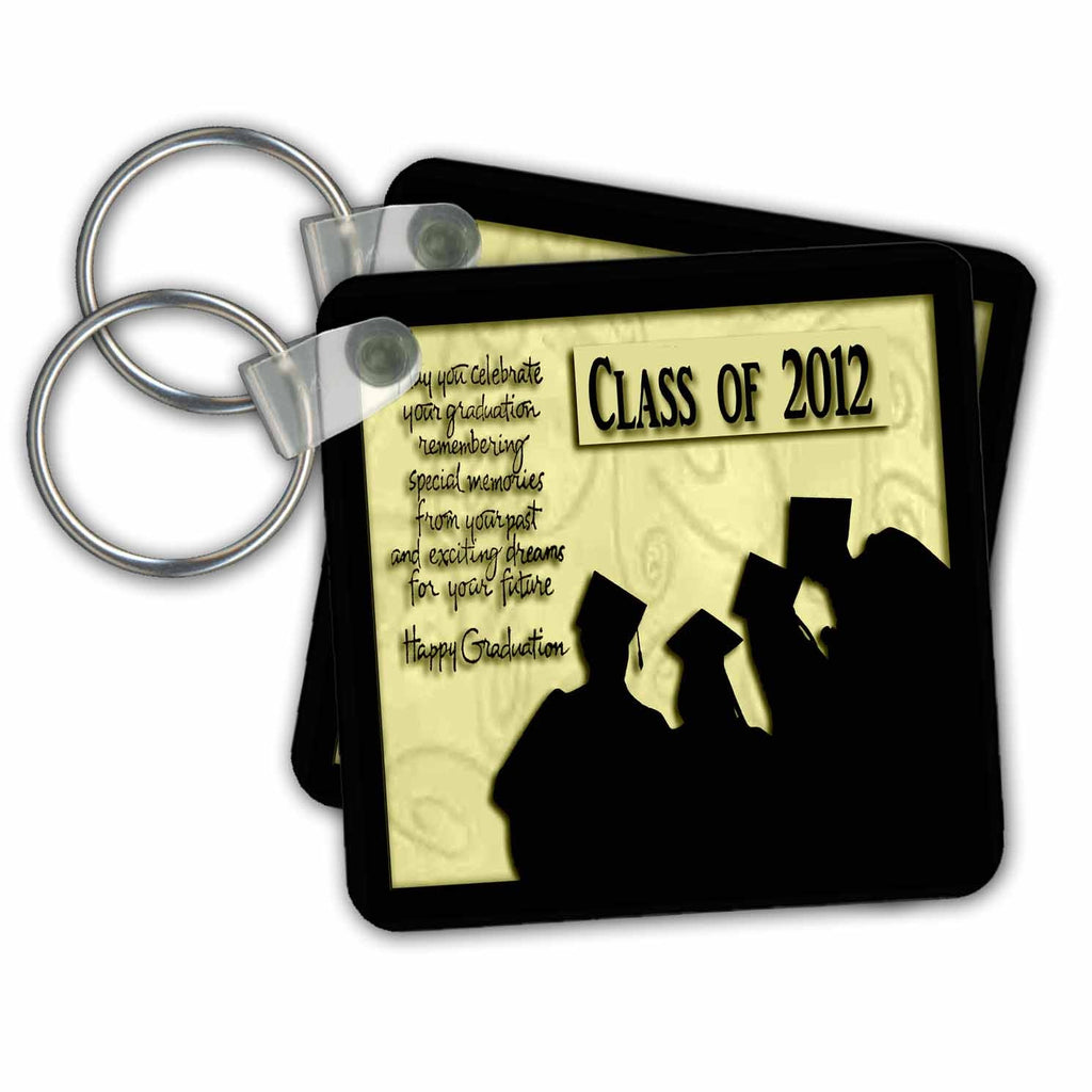 3dRose Key Chains Graduation 2012 Memories, Yellow (kc-34421-1)