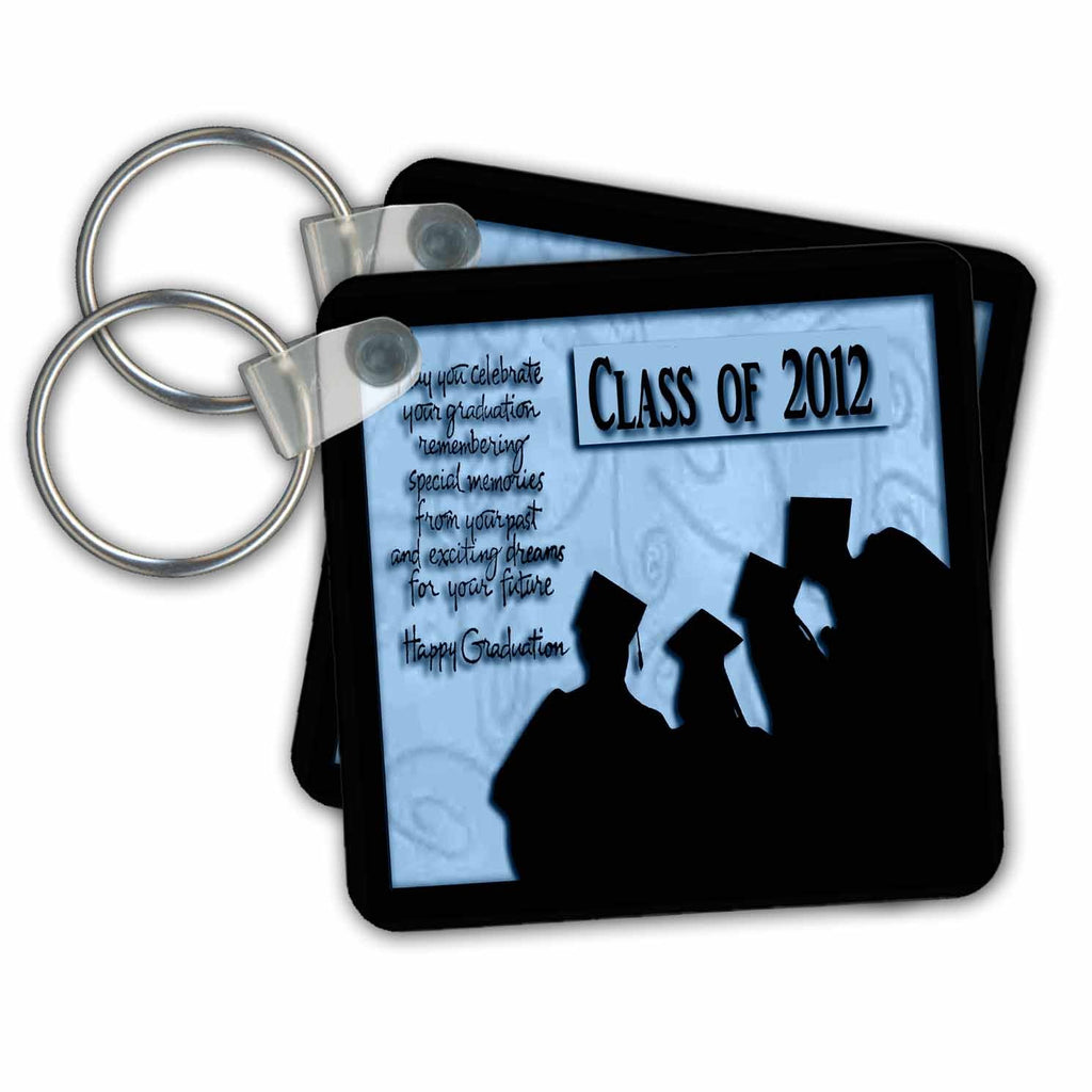3dRose Key Chains Graduation 2012 Memories, Blue (kc-34422-1)