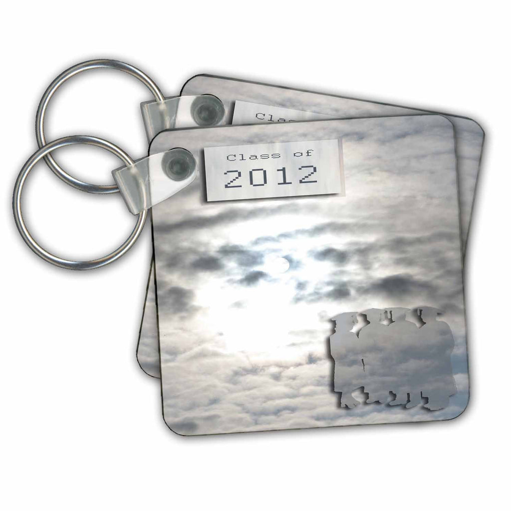 3dRose Key Chains In the Clouds, Graduation, 2012 (kc-34428-1)