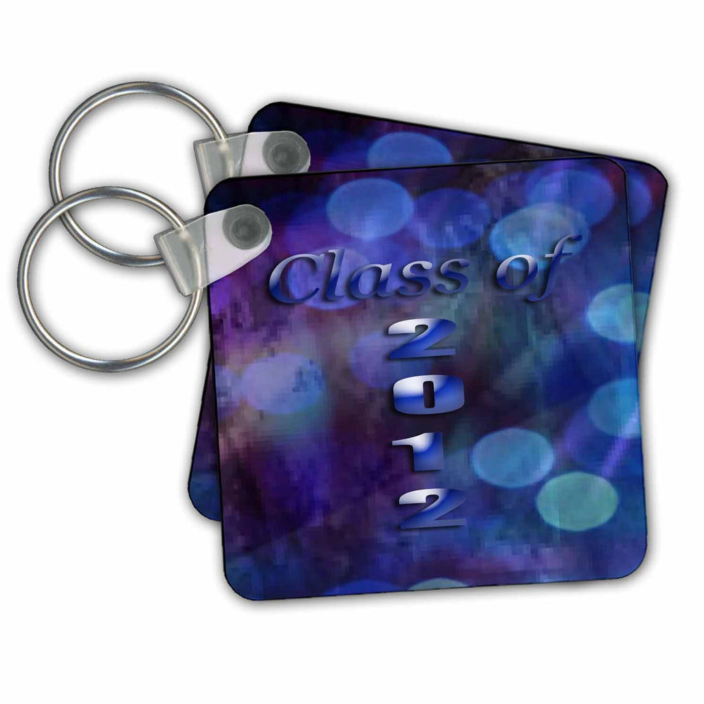 3dRose Key Chains Blue Lights, Class of 2012 (kc-34435-1)