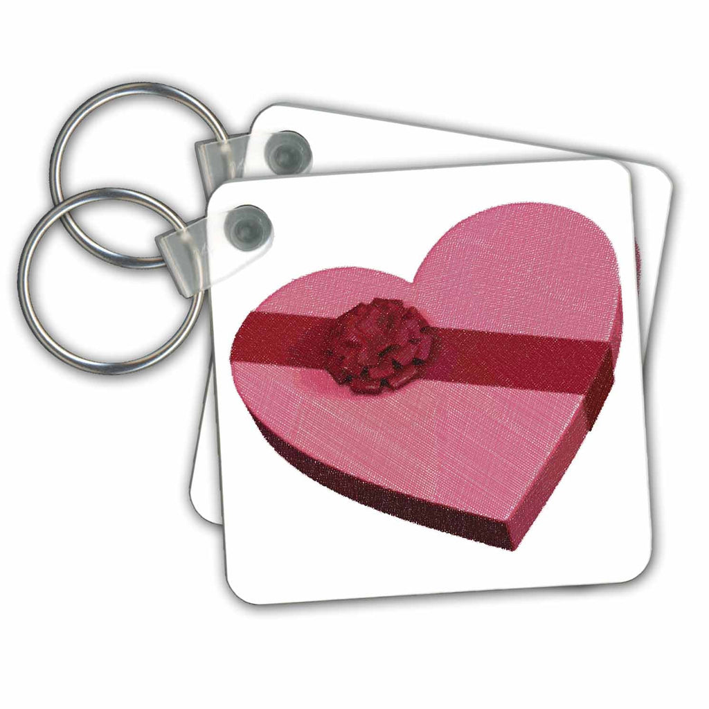 3dRose Key Chains Heart Shaped Box of Chocolates (kc-34486-1)