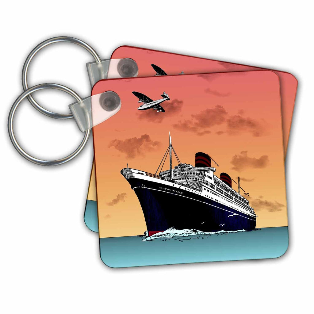 3dRose Key Chains Tropical Ship Cruise (kc-34487-1)
