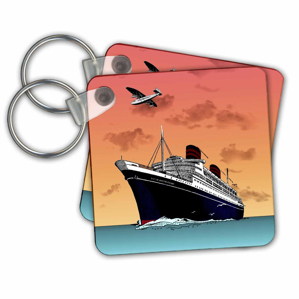 3dRose Key Chains Tropical Ship Cruise (kc-34487-1)