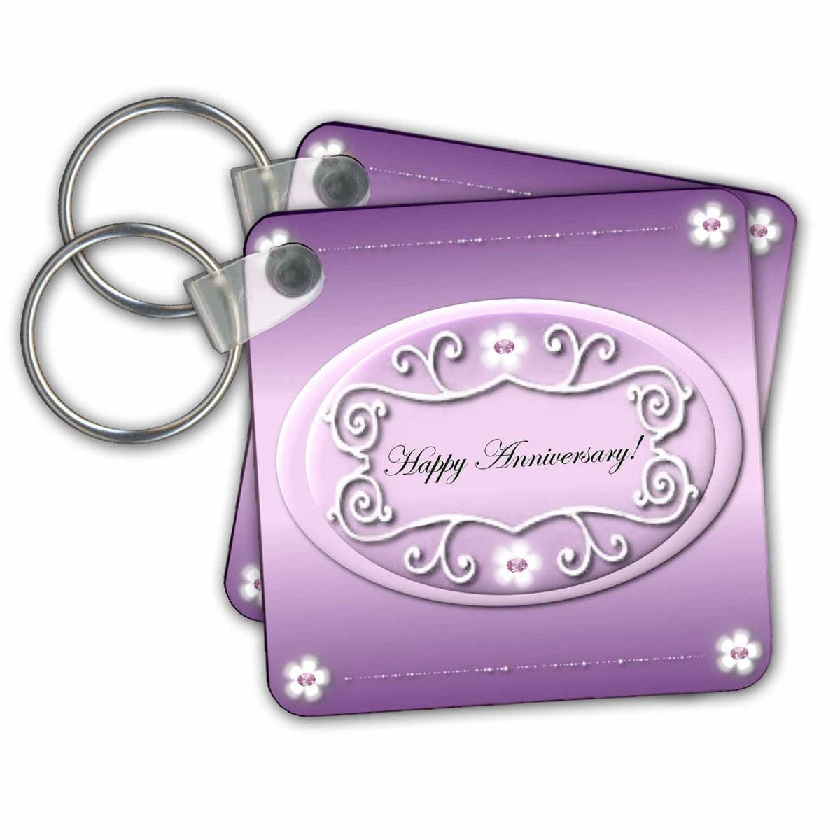 3dRose Key Chains Happy Anniversary (kc-34506-1)