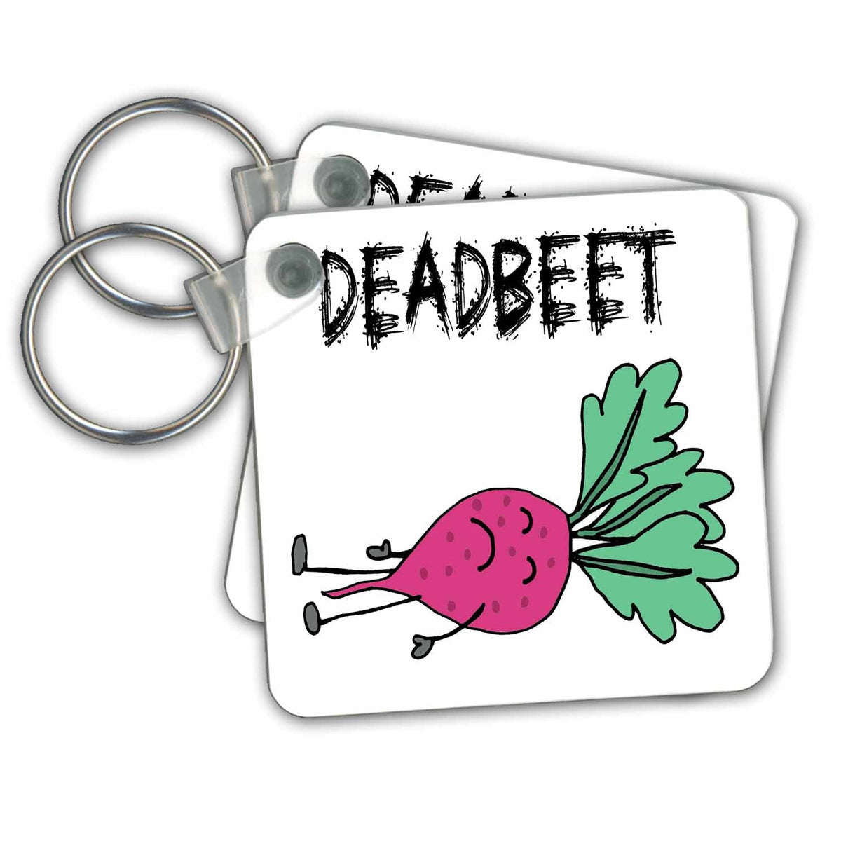 3dRose Key Chains Funny Cute Dead Beet Deadbeat Pun Cartoon (kc-347516-1)