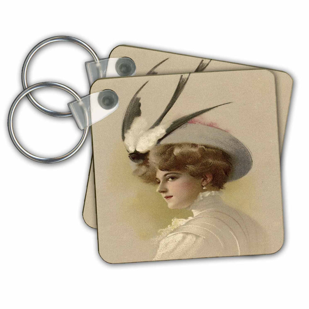 3dRose Key Chains Victorian Portrait In A Hat (kc-34755-1)