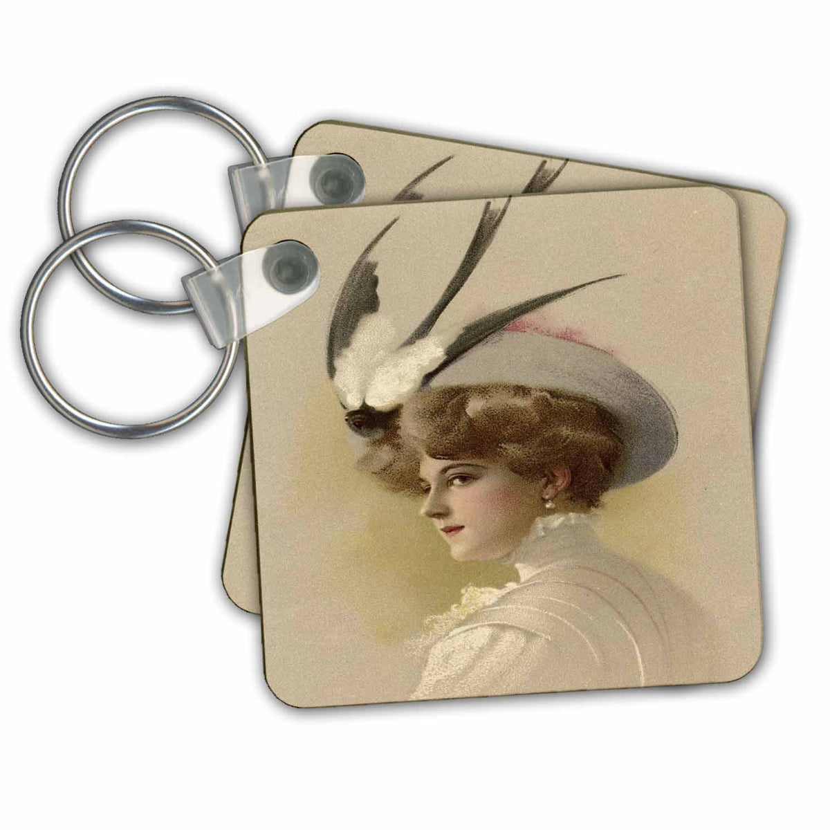 3dRose Key Chains Victorian Portrait In A Hat (kc-34755-1)